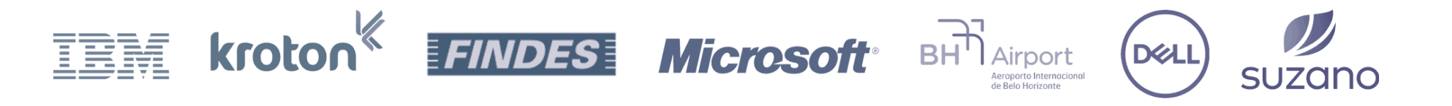 IBM, Kroton, Findes, Microsoft, BH Airport, Dell, Suzano e outras empresas que já passaram pelos treinamentos
